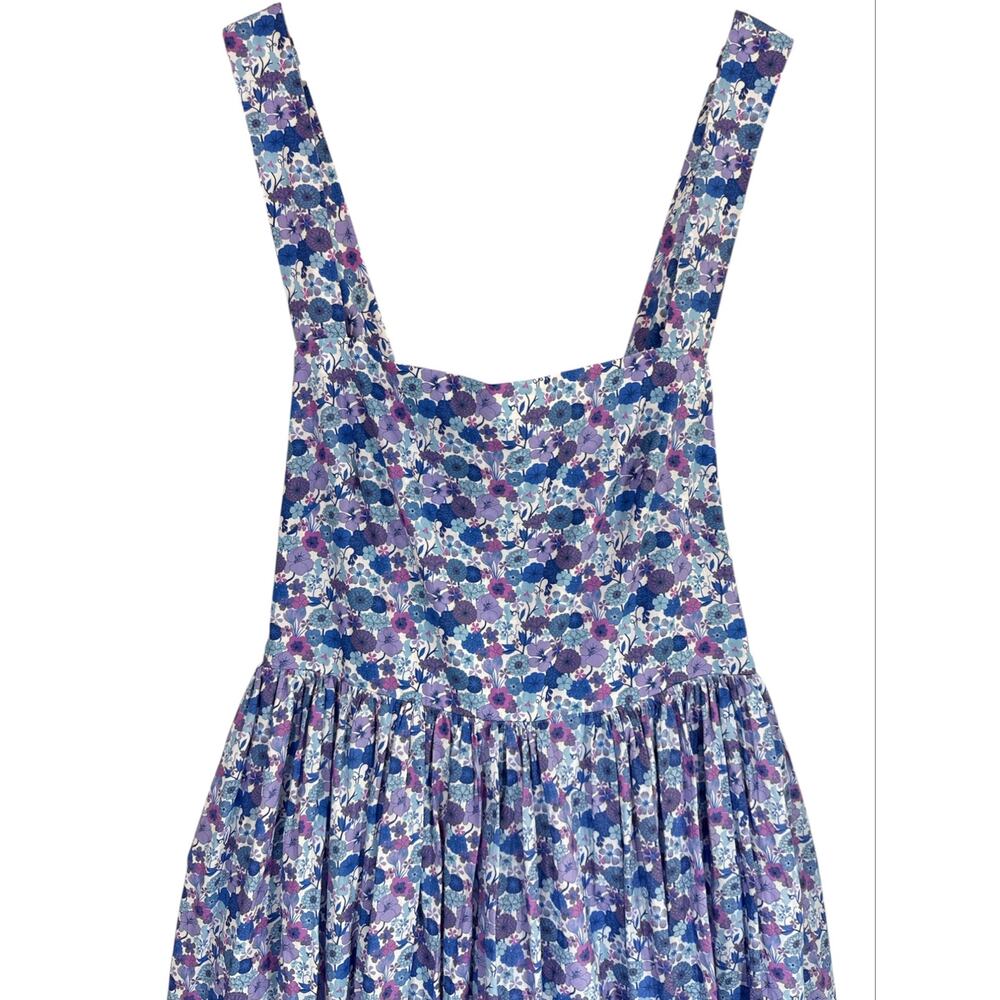 NWT J.Crew Liberty Arrow Floral Apron Dress 16 Hampton Purple Square Neck Midi - Picture 5 of 11
